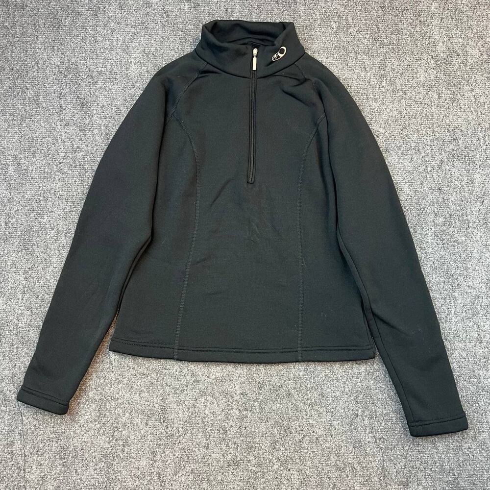 Marker Black Fleece Half Zip Pullover Ski Thermal Top Size M Made in USA